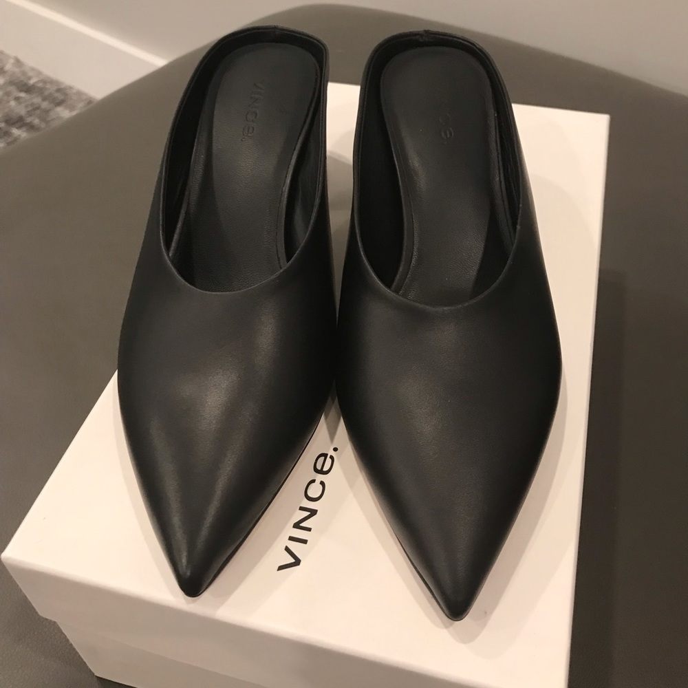 Black Leather Ralston mules